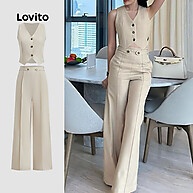 Lovito Tops Casuais com Zíper e Botão – Estilo e Conforto - imagem 1