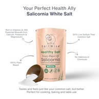 SaltWise Low Sodium Salt Substitute, Plant Based Mineral Salt, Salicornia White Salt, Kosher, 100% Natural, No Additives (7.05 Oz / 200g) - imagem 4