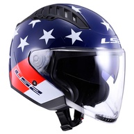 Capacete LS2 Copter Aberto Vermelho Americano/Branco/Azul - Segurança e Estilo para Motociclistas - imagem 1