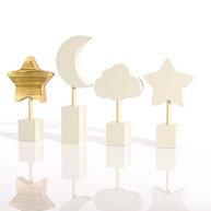 Decoração de Berçário em Madeira - Nuvem, Lua e Estrelas - Estilo Bohemian para Quarto de Bebê - imagem 2