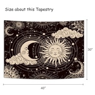 Tapeçaria Sol e Lua - Decoração Espiritual Mística para Quarto e Sala (76x101cm) - imagem 3