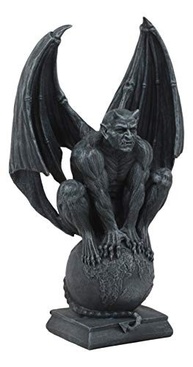 Estátua de Lúcifer Satanás Agachado no Globo - Escultura Apocalíptica 29,8cm - imagem 4
