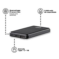 Power Bank 5000mAh com USB-C e USB-A – Carregue Seu Celular em Qualquer Lugar - imagem 2