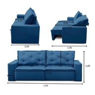 Sofá Retrátil e Reclinável Azul: Conforto em 2 Lugares - imagem 2