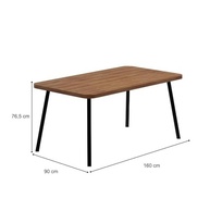Mesa de Jantar Retangular Stellar Carraro 6 Lugares | Design Moderno em Nogal e Preto - imagem 3