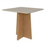 Mesa de Jantar Quadrada 4 Lugares Celebrare Móveis Lopas Amêndoa Clean/Off White - Design Moderno e Resistente - imagem 4