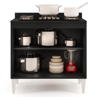 Balcão para Cooktop 80cm Flórida Preto/Cinza – 2 Portas Lumil - imagem 2