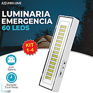 Luminária Emergência LED: Kit 4 Portátil e Recarregável - imagem 1