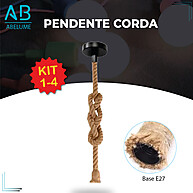 Luminária Pendente de Corda 2M com Detalhes Pérola Preta - imagem 1