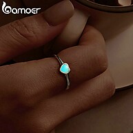 Anel de Prata 925 Coração Bamoer: Elegância Luminosa - imagem 2