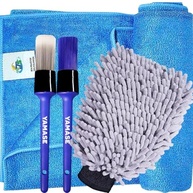 Kit Detalhamento Automotivo Completo: Toalha Secagem 300gsm, Pincéis Yamase e Luva Microfibra - imagem 2