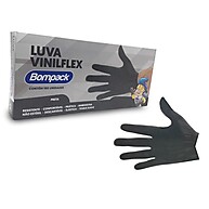Luva Vinilflex Preta G – 100 Unidades sem Pó - imagem 1
