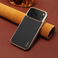 Capa iPhone: Luxo Dourado e Couro Genuíno - imagem 2