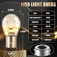 Meonum Pacote 10 Lâmpadas LED 1156 P21W S25 - Luz de Freio e Seta Automotiva 12V BA15S - imagem 3