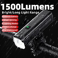 Luz Bike ROCKBROS 1500 Lumens: Ilumine Sua Pedalada! - imagem 1