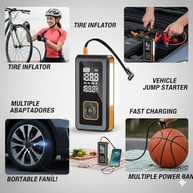 Carregador Portátil 8000mAh: Compressor de Ar, Power Bank e Luz de Emergência - imagem 3