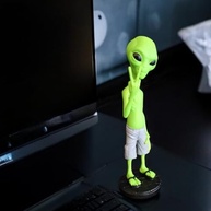 Estátua ET Alienígena Fluorescente em Resina - 33cm | Decoração de Mesa com Efeito Luz Negra - imagem 3