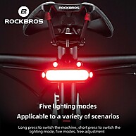 Luz Traseira para Bicicleta ROCKBROS IPX6 com 5 Modos - imagem 1