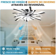 Ventilador de Teto com Luz e Controle Remoto - 110V/220V, 6 Velocidades, 3 Cores de Luz, Motor em Cobre - imagem 5