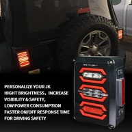 Lanterna Traseira LED Jeep Wrangler JK 2007-2018: Segurança e Estilo com Luzes de Freio, Ré e DRL - imagem 5