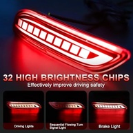 Luzes de LED Sequenciais para Para-choque Traseiro Toyota Camry 2018-2025 - Vermelhas e Refletoras - imagem 5