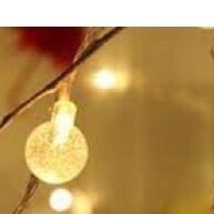 Luzes de Natal Amarelas: 3m USB 20 Leds Bolinha Cristal - imagem 1