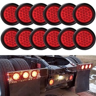 Kit 12 Luzes Traseiras LED Redondas 10cm para Reboque - Freio, Seta e Posição - imagem 1