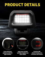 Luzes de Placa LED U-Shape Vermelha para Nissan Frontier, Armada, Titan, Xterra e Suzuki Equator - Brilho e Estilo - imagem 4