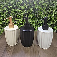 Porta Sabonete Cerâmica Creme 330ml - Design Sofisticado Lyor - imagem 1