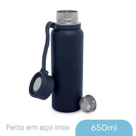 LYOR Explorer Azul 650ml - Garrafa Térmica de Aço Inox com Isolamento Avançado - imagem 4