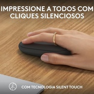 Mouse sem fio Logitech Pebble 2 M350s com Clique Silencioso, Design Slim Ambidestro, Conexão Bluetooth e Pilha Inclusa - Grafite - imagem 5