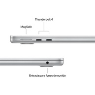 Apple 2025 MacBook Air (de 13 polegadas, Processador M4 da Apple com CPU 10‑core e GPU 8‑core, 16GB Memória unificada, 256 GB) - Prateado - imagem 5