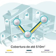 Kit Roteador TP-Link Wi-Fi Mesh AC1300 Gigabit 5GHz Deco M5, 3-pack - imagem 4