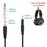 Cabo Auxiliar Mola para Audio-Technica ATH-M50x, M40x, M70x - Som Impecável de 1,2m a 3m - imagem 3