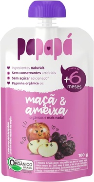 Kit 3X: Papinha Orgânica de Maçã e Ameixa Papapá 100g - imagem 1