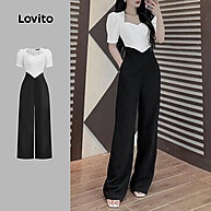 Macacão Colorblock Lovito: Estilo e Conforto em um Look Moderno - imagem 1