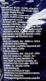 Macarrão Fusilli (Spirali) Paganini 500g - imagem 3