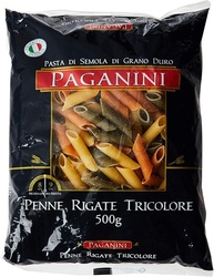 Macarrão Penne Rigate Tricolore Paganini 500g - imagem 1