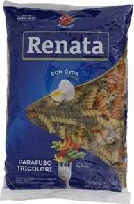 Macarrão Parafuso C/Ovos Tricolor 500g Renata - imagem 1