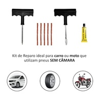 Kit Reparo Pneu Sem Câmara: 33 Macarrões + Estilete Profissional Borracharia - imagem 4