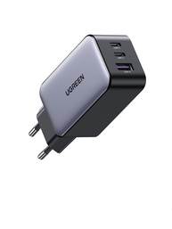 Carregador UGREEN 65W GaN USB-C: 3 Portas, PD Rápido para MacBook, iPhone, Samsung e Mais - imagem 1