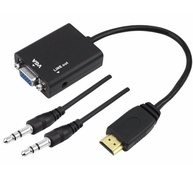 Adaptador HDMI Macho para VGA Fêmea com Áudio 1080p - Conexão Universal Inteligente - imagem 1