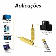 Adaptador P10 6.5mm Fêmea para P2 3.5mm Macho: Conexão Estéreo Sem Limites! - imagem 5