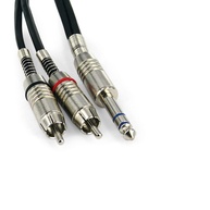 Cabo P10 Estéreo para 2 RCA Macho Santo Angelo 5 Metros: Conexão Profissional e Som Impecável - imagem 1