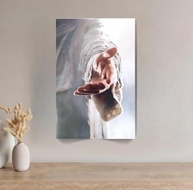 Quadro Decorativo Mão de Jesus Cristo 90x60cm - Canvas Premium com Moldura de Madeira Maciça - imagem 5
