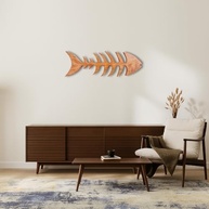 Quadro Espinha de Peixe em Madeira Maciça - Decoração Rústica para Casa e Praia | 70x24 cm - imagem 2