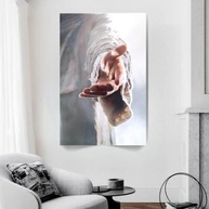 Quadro Decorativo Mão de Jesus Cristo 90x60cm - Canvas Premium com Moldura de Madeira Maciça - imagem 4