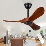 Ventilador de Teto Pequeno 91cm com Controle Remoto | Madeira Maciça, Silencioso e Econômico - imagem 2