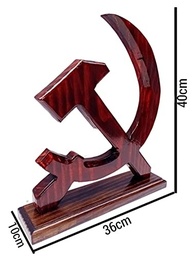 Símbolo Comunista Foice e Martelo em Madeira Maciça - Decoração Temática Resistente - imagem 4