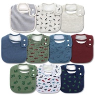 Hakochia Babadores de algodão orgânico super macio e absorvente com encaixe ajustável para bebês meninos e meninas - imagem 1